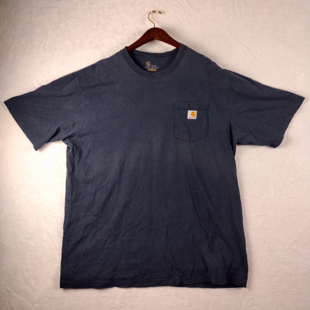 Carhartt K87 Navy Blue Workwear Pocket T-Shirt Mens‎ XL Tall Original Fit